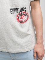 light grey melange t shirt with receipt print