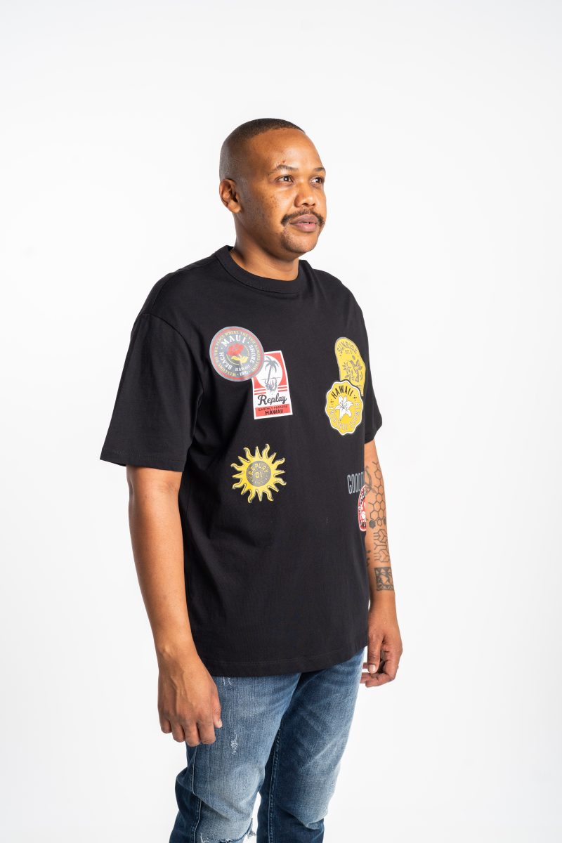 black cotton t shirt with photo print (copy)