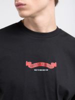 black relaxed fit t shirt with print