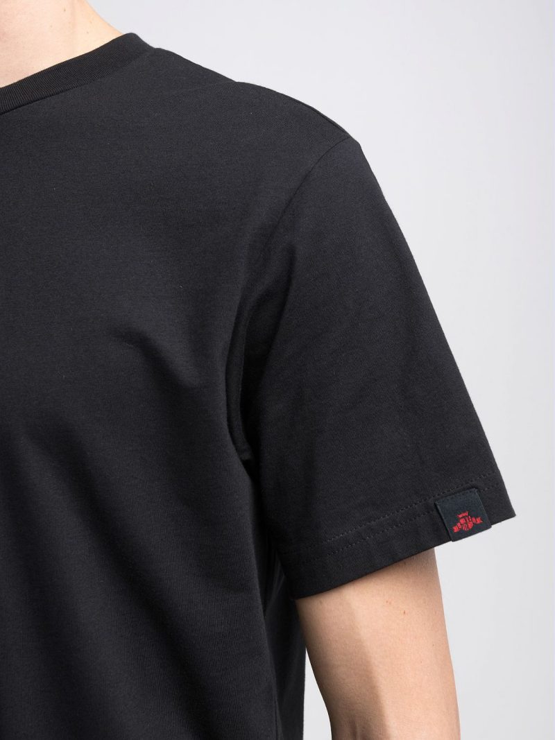 black relaxed fit t shirt with print