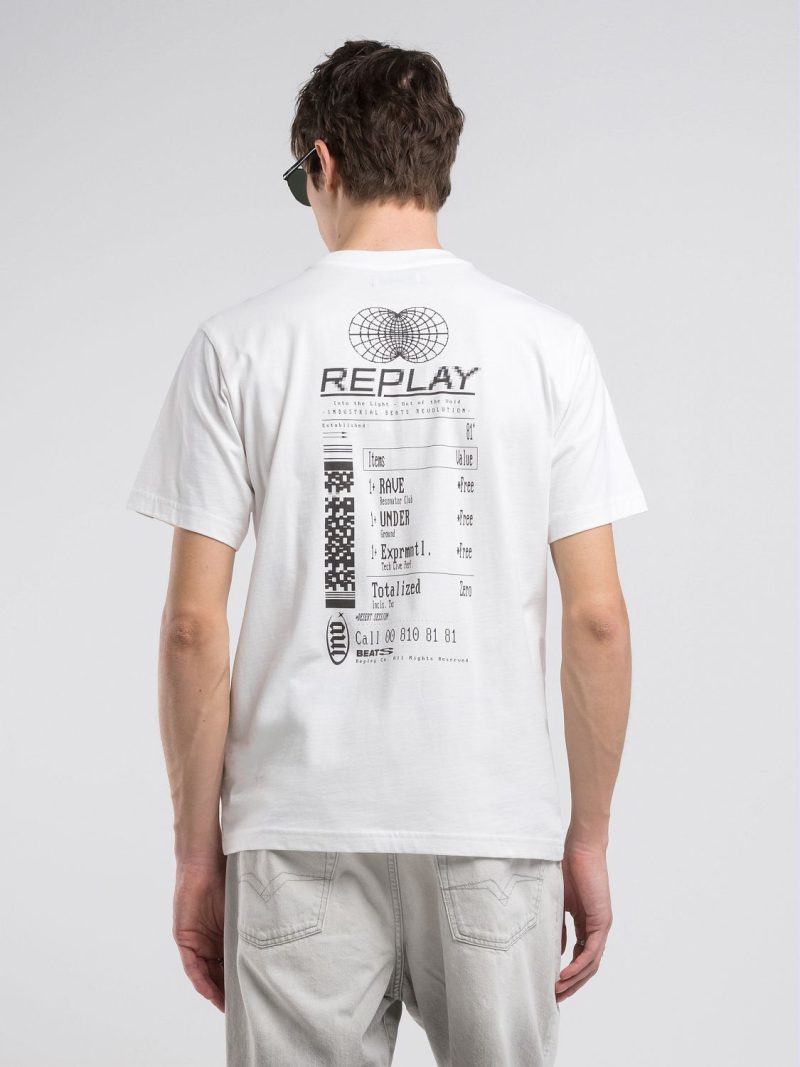 crew neck t shirt with receipt print