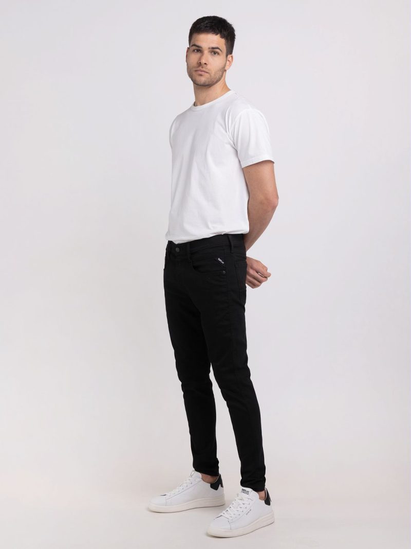 black 11.5 oz hyperflex stretch denim super slim jeans