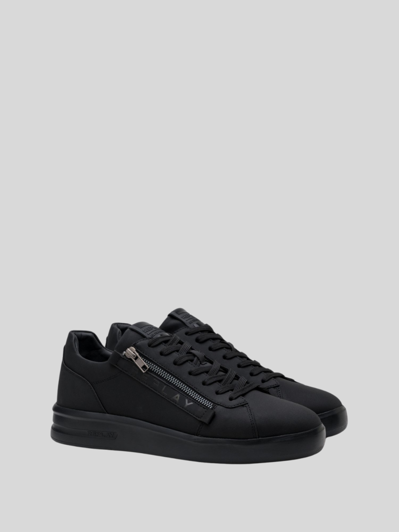 university zip men's black sneaker