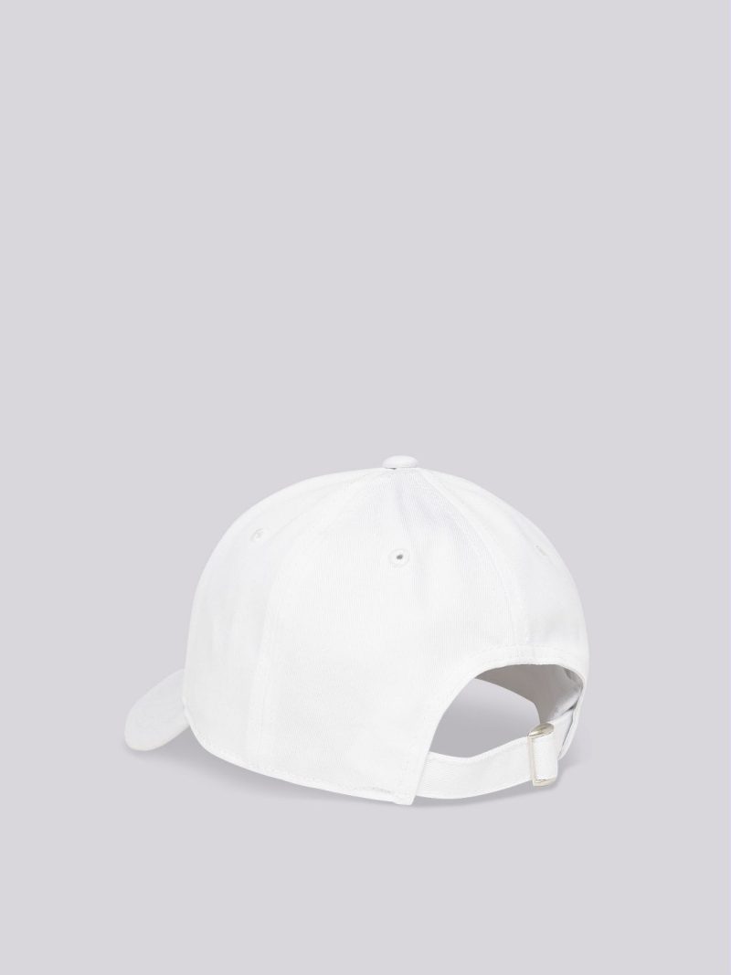 optical white cap with embroidered logo