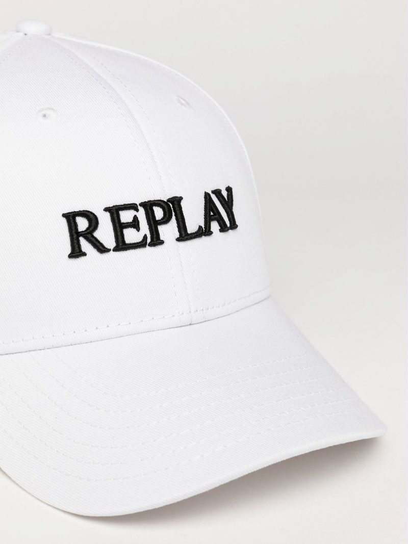 optical white cap with embroidered logo