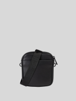 black bag with branded shoulder strap
