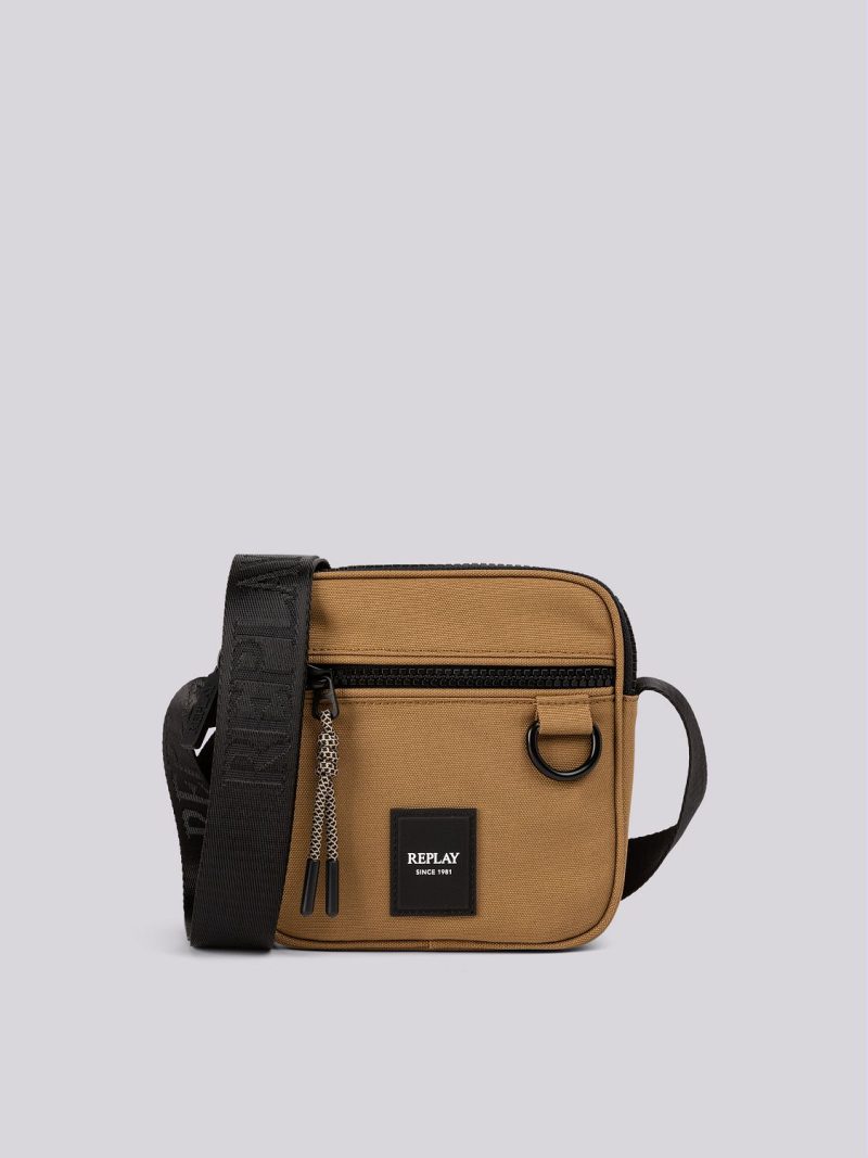 bag with ag with branded shoulder strap