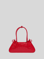 red hammered hobo style bag handbag