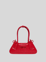 red hammered hobo style bag handbag