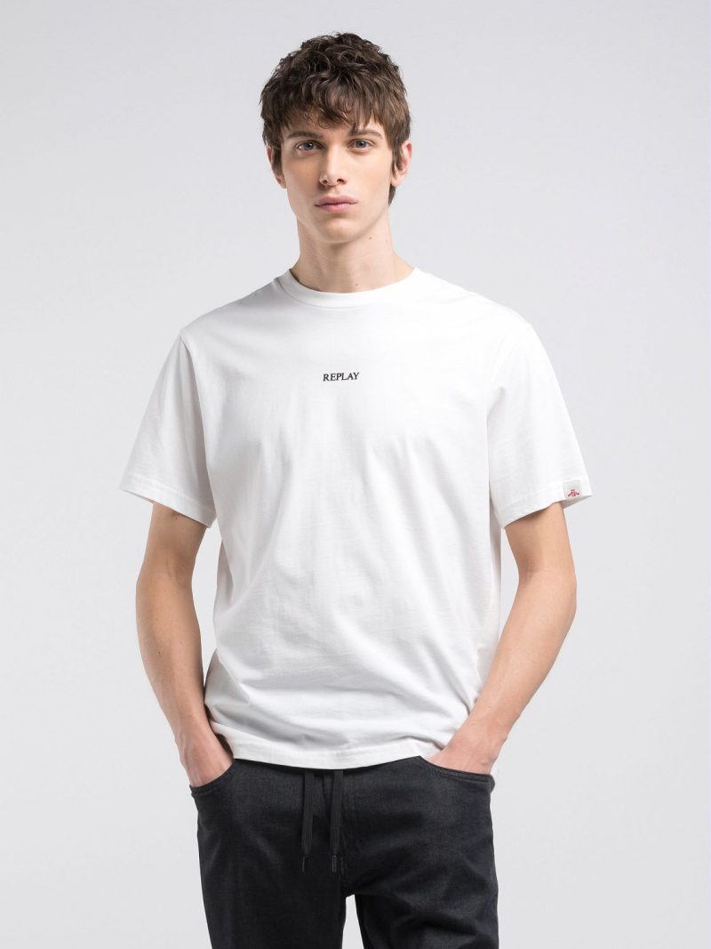 natural white cotton crew neck t shirt