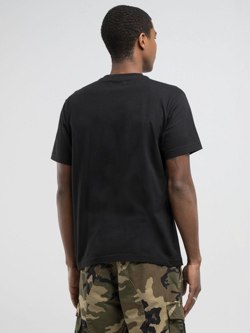 black cotton t shirt with lettering