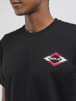 black cotton t shirt with lettering