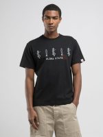 black t shirt with aloha state print