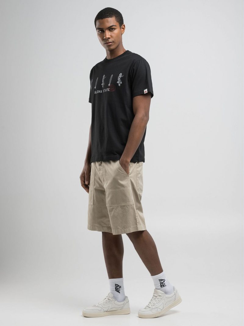 black t shirt with aloha state print