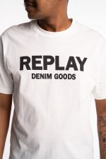 black cotton t shirt with red and white lettering (copy)