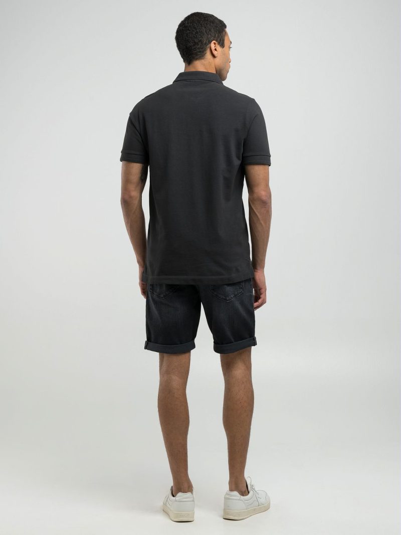 chalk piqué polo shirt with embroidery