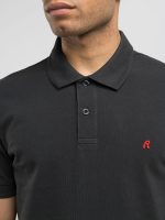 chalk piqué polo shirt with embroidery