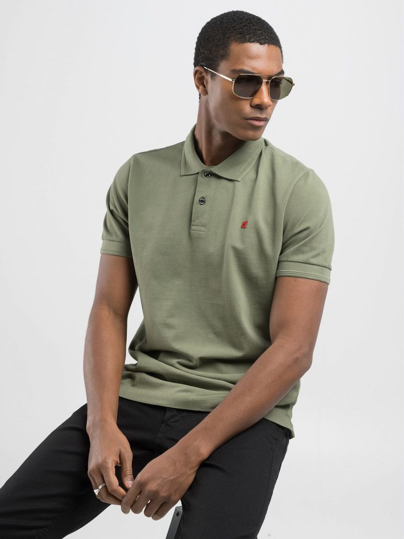 chalk piqué polo shirt with embroidery (copy)