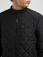 full zip technical black fabric jacket