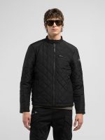 full zip technical black fabric jacket