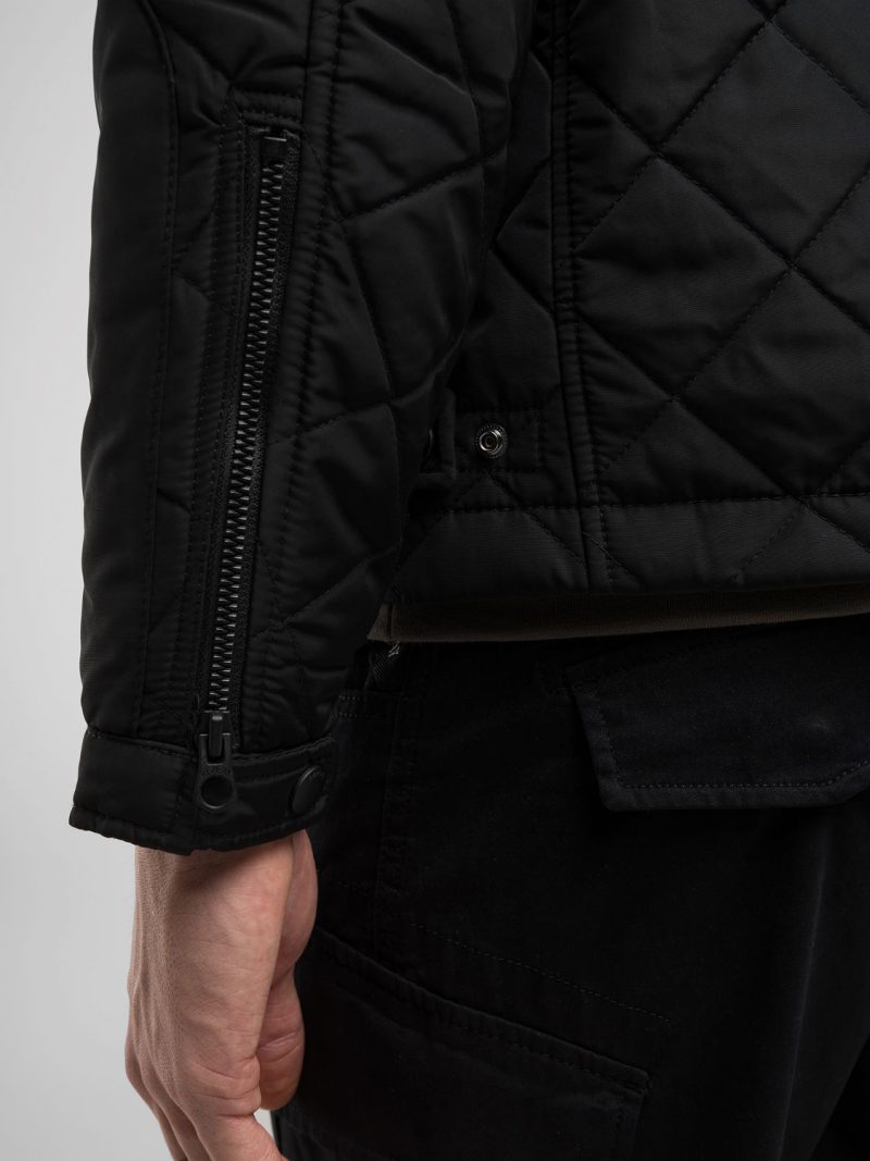 full zip technical black fabric jacket