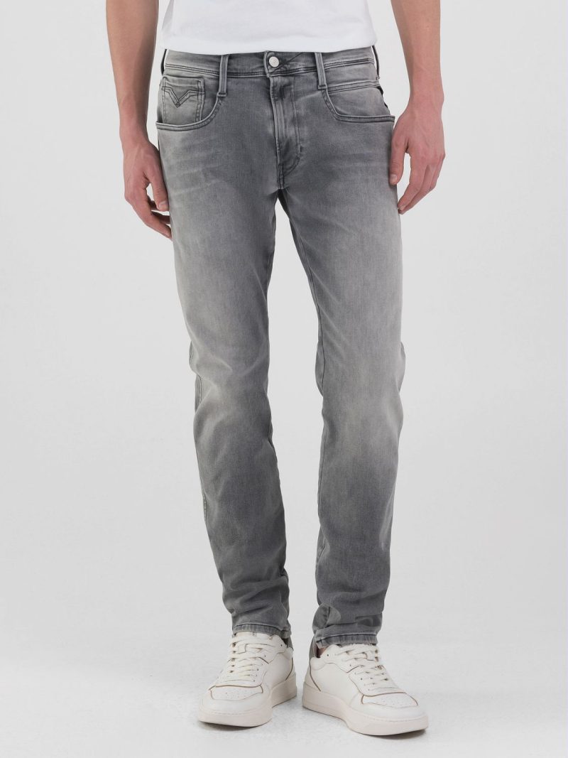 medium grey 11.5 oz hyperflex black stretch denim super slim anbass jeans
