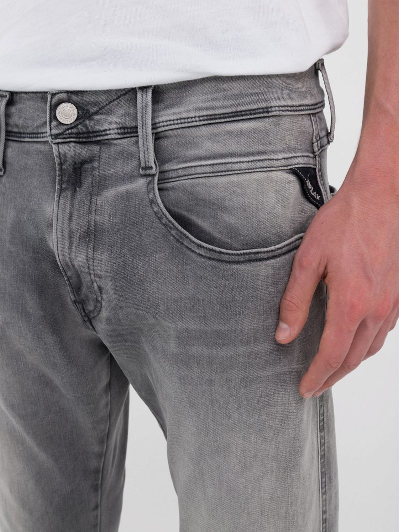 medium grey 11.5 oz hyperflex black stretch denim super slim anbass jeans