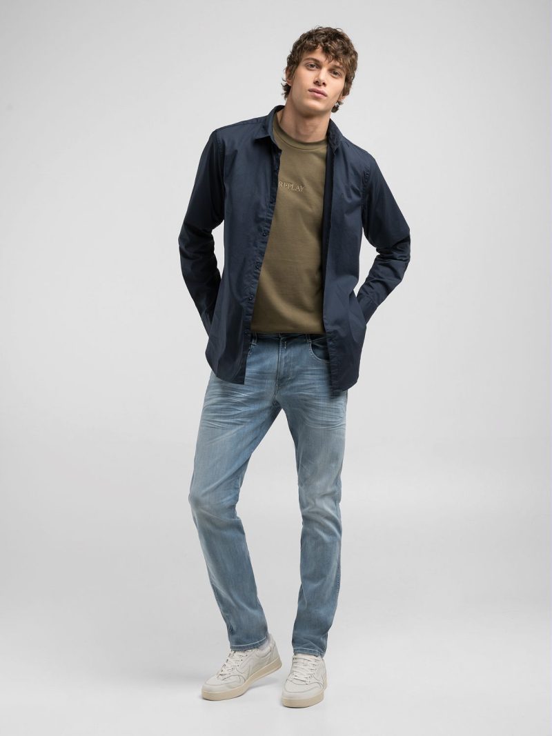 medium blue 11.5 oz hyperflex black stretch denim super slim anbass jeans (copy)