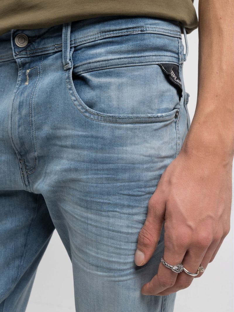 medium blue 11.5 oz hyperflex stretch denim slim anbass jeans