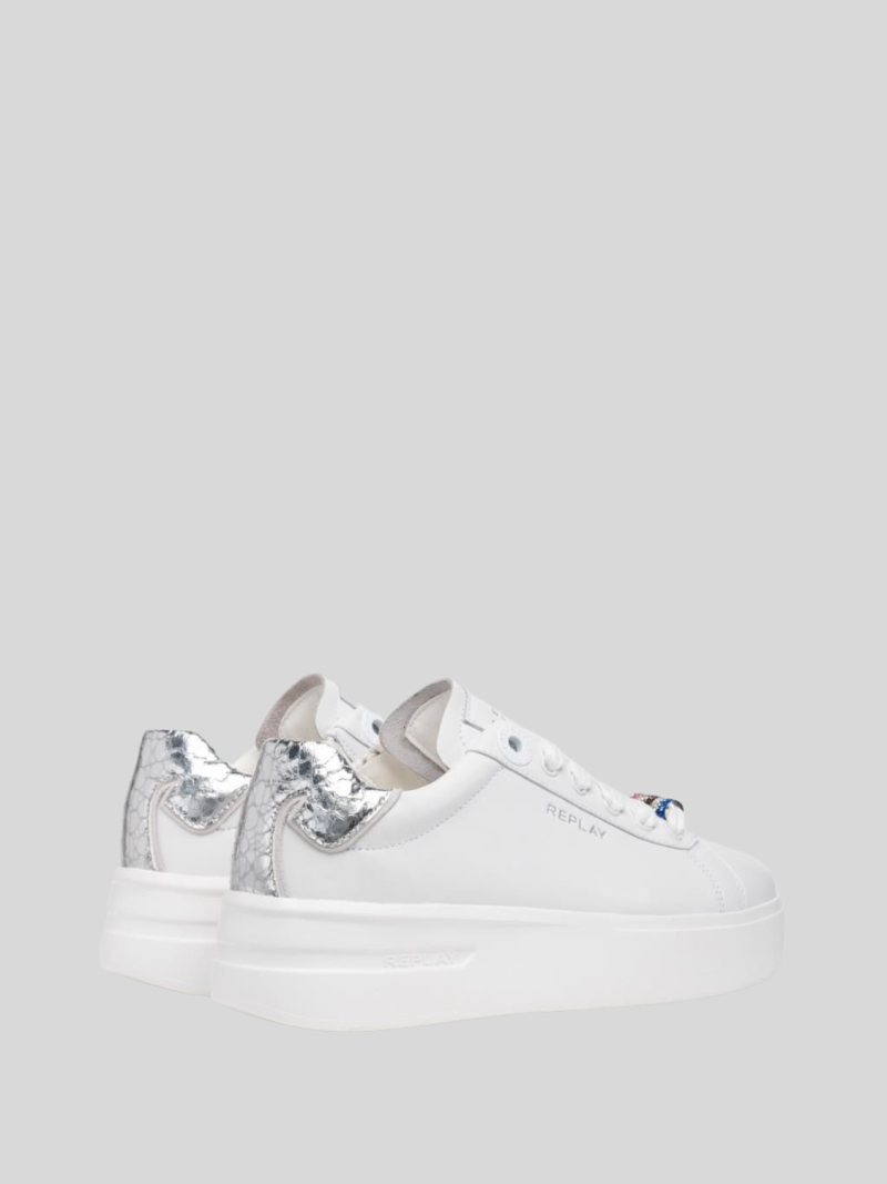 university w fun white sneakers