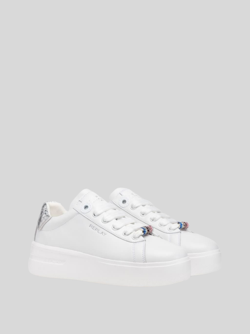 university w fun white sneakers