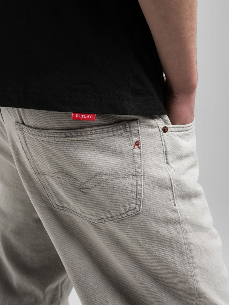 black jersey t shirt with r embroidery