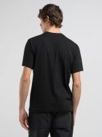black t shirt with graffiti lettering
