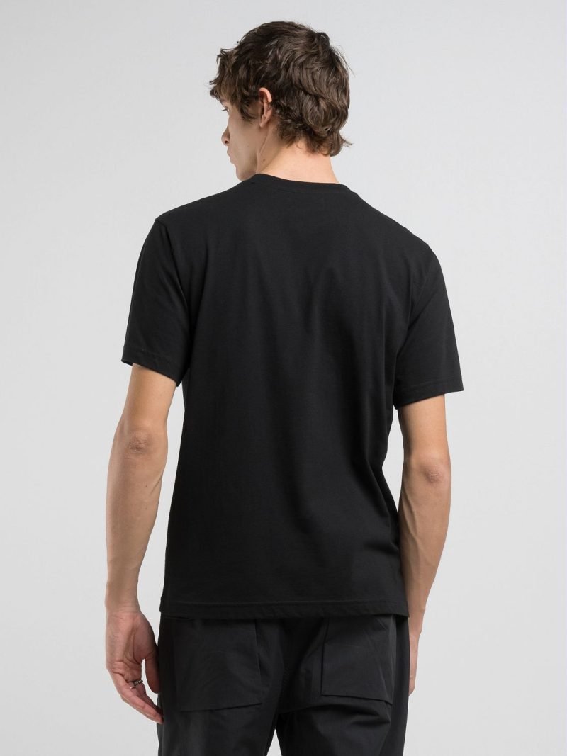 black t shirt with graffiti lettering