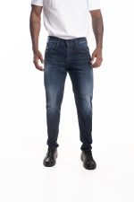 dark blue 10.5 oz blue/black stretch denim super slim bronny jeans