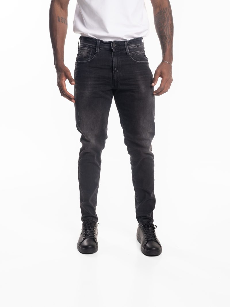 dark blue 10.5 oz blue/black stretch denim coated blue super slim bronny jeans (copy)