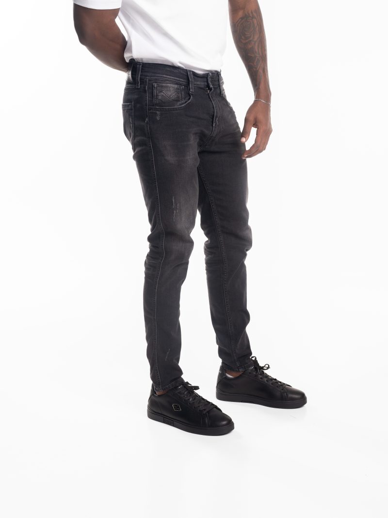 dark blue 10.5 oz blue/black stretch denim coated blue super slim bronny jeans (copy)
