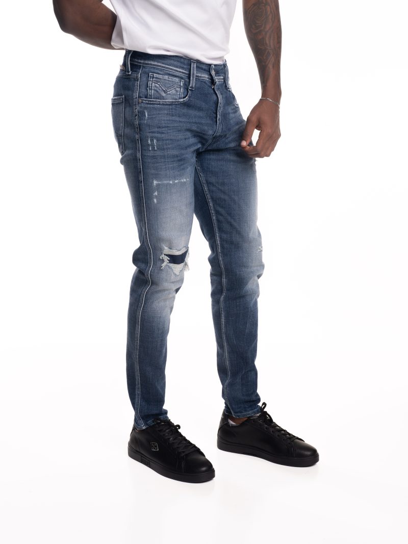 medium blue 12 oz deep blue power stretch denim super slim bronny jeans