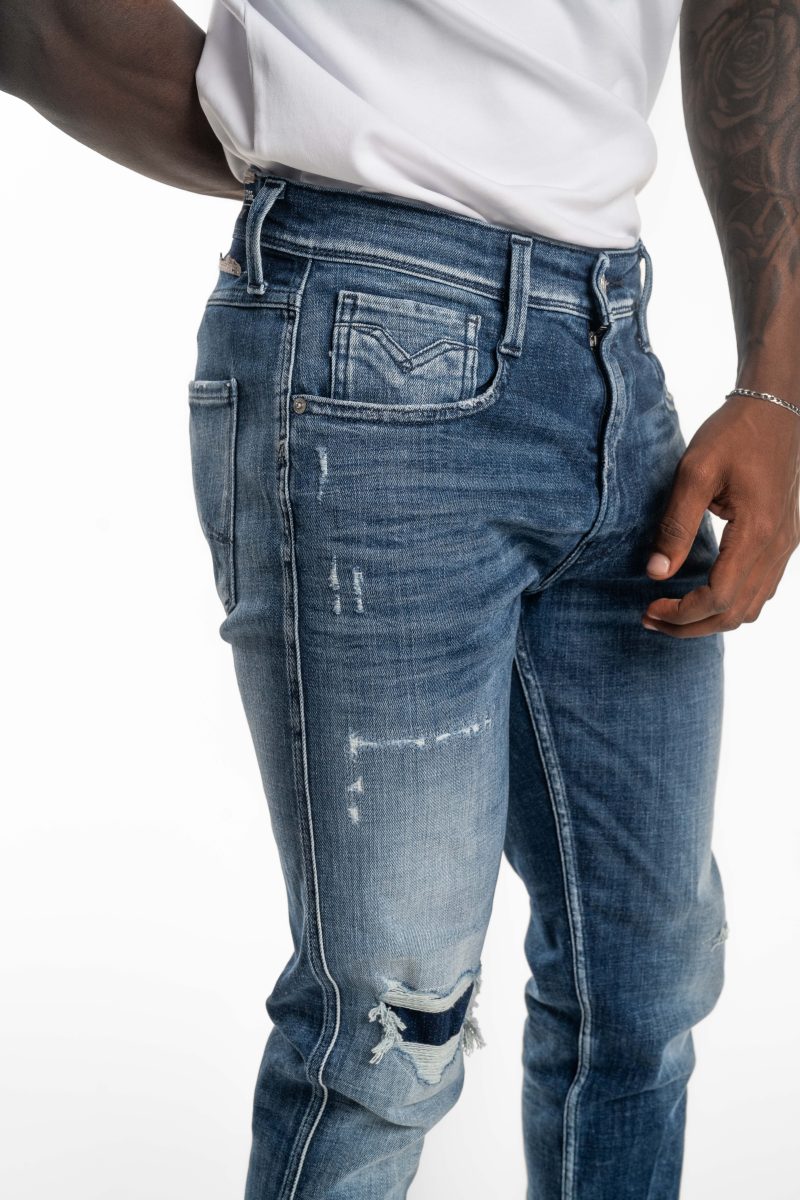 medium blue 12 oz deep blue power stretch denim super slim bronny jeans