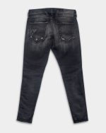 black delave 10.5 oz black stretch denim coated blue super slim bronny jeans