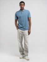 chalk piqué polo shirt with embroidery