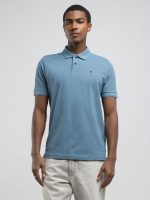 chalk piqué polo shirt with embroidery
