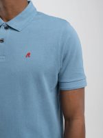 chalk piqué polo shirt with embroidery