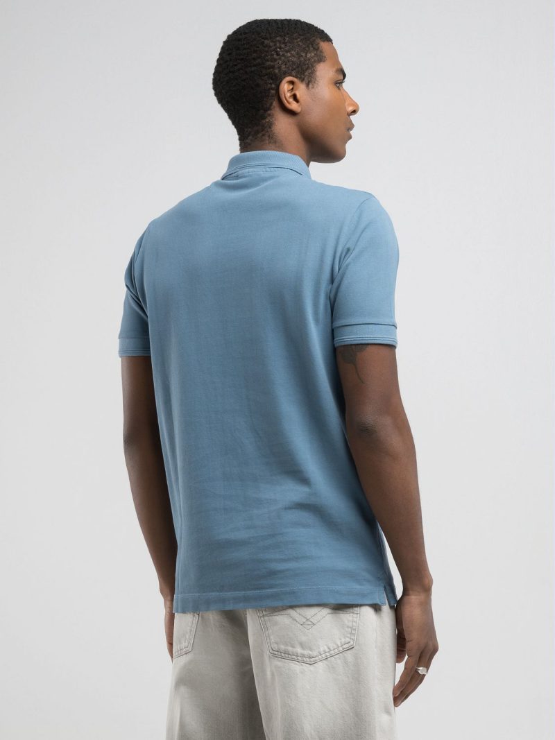 chalk piqué polo shirt with embroidery