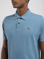 chalk piqué polo shirt with embroidery