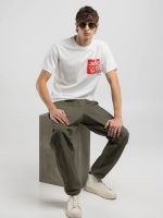 white t shirt with printed pocket