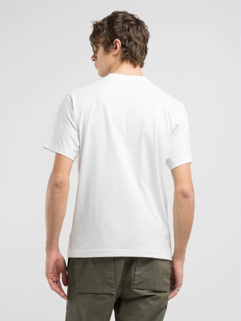 white t shirt with printed pocket