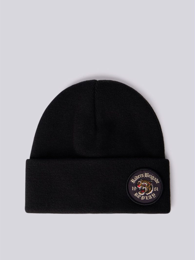 beanie with tiger patch