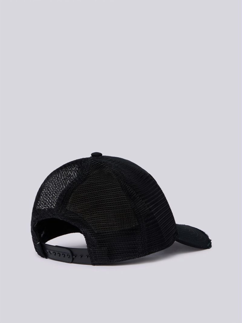 cap with logo patch washed black