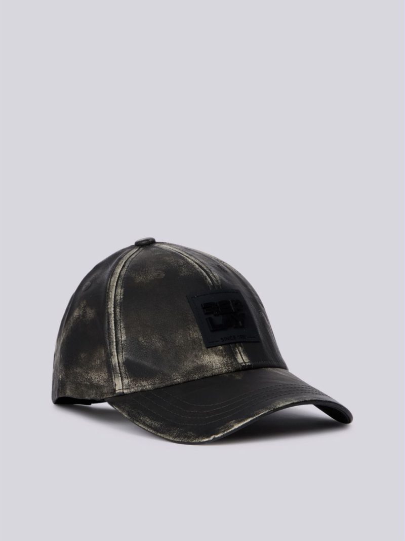 marble effect brushed pu basketball cap